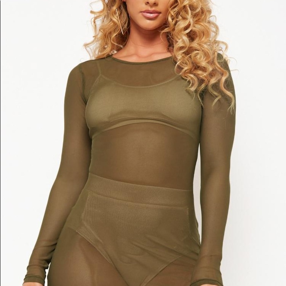 Forever 21 Green Mesh Swimsuit Cover Up- Medium - Picture 4 of 4